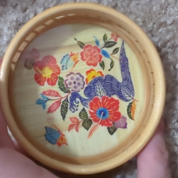 Vintage 6pc coaster set with holder - Picture 5 of 5